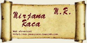 Mirjana Raca vizit kartica